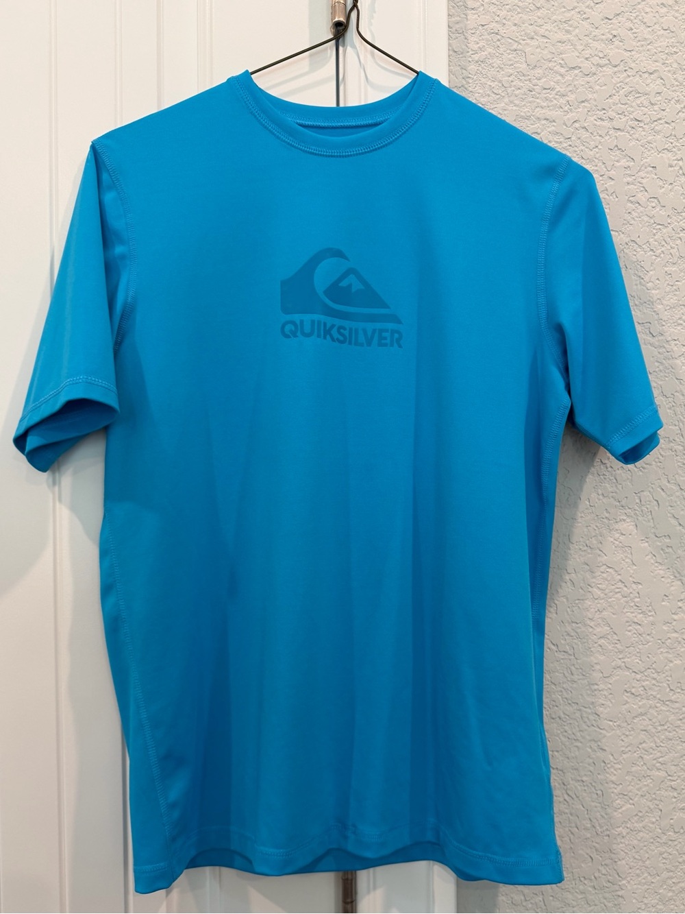 Quiksilver Men's Bright Blue Logo Rash Guard Tee